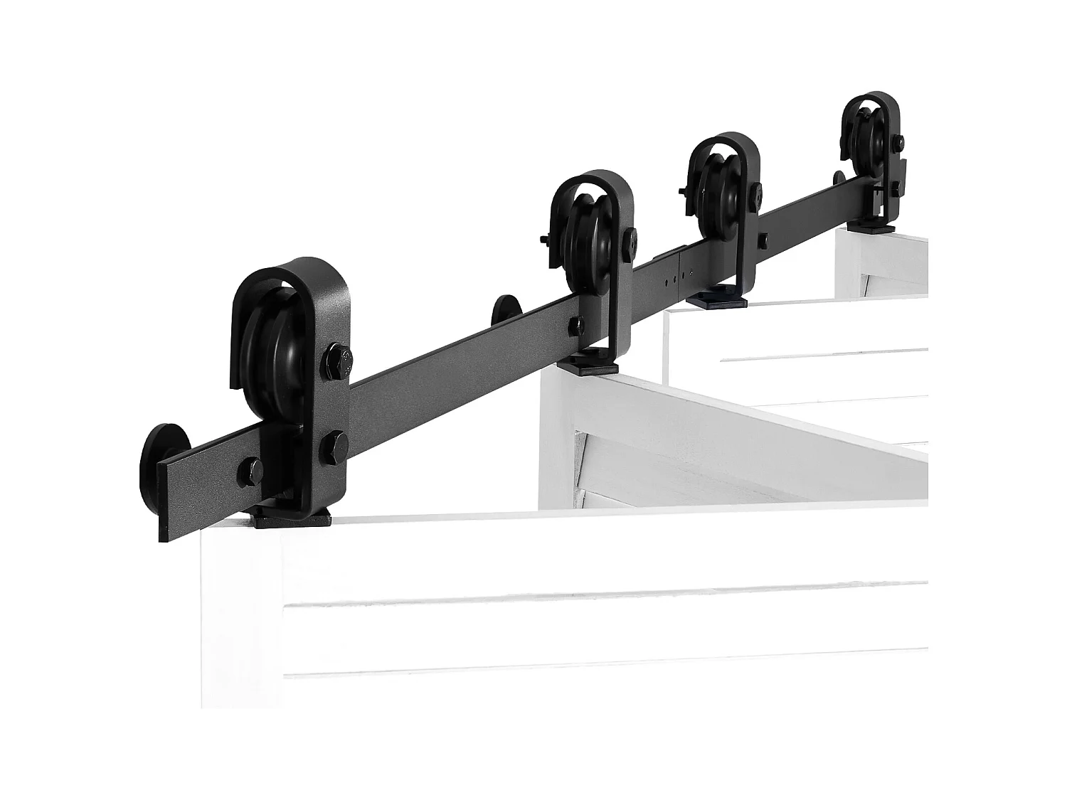 Kit Herrajes para Puerta de Granero Corredera Plegable SucceBuy 1524 mm Riel Simple