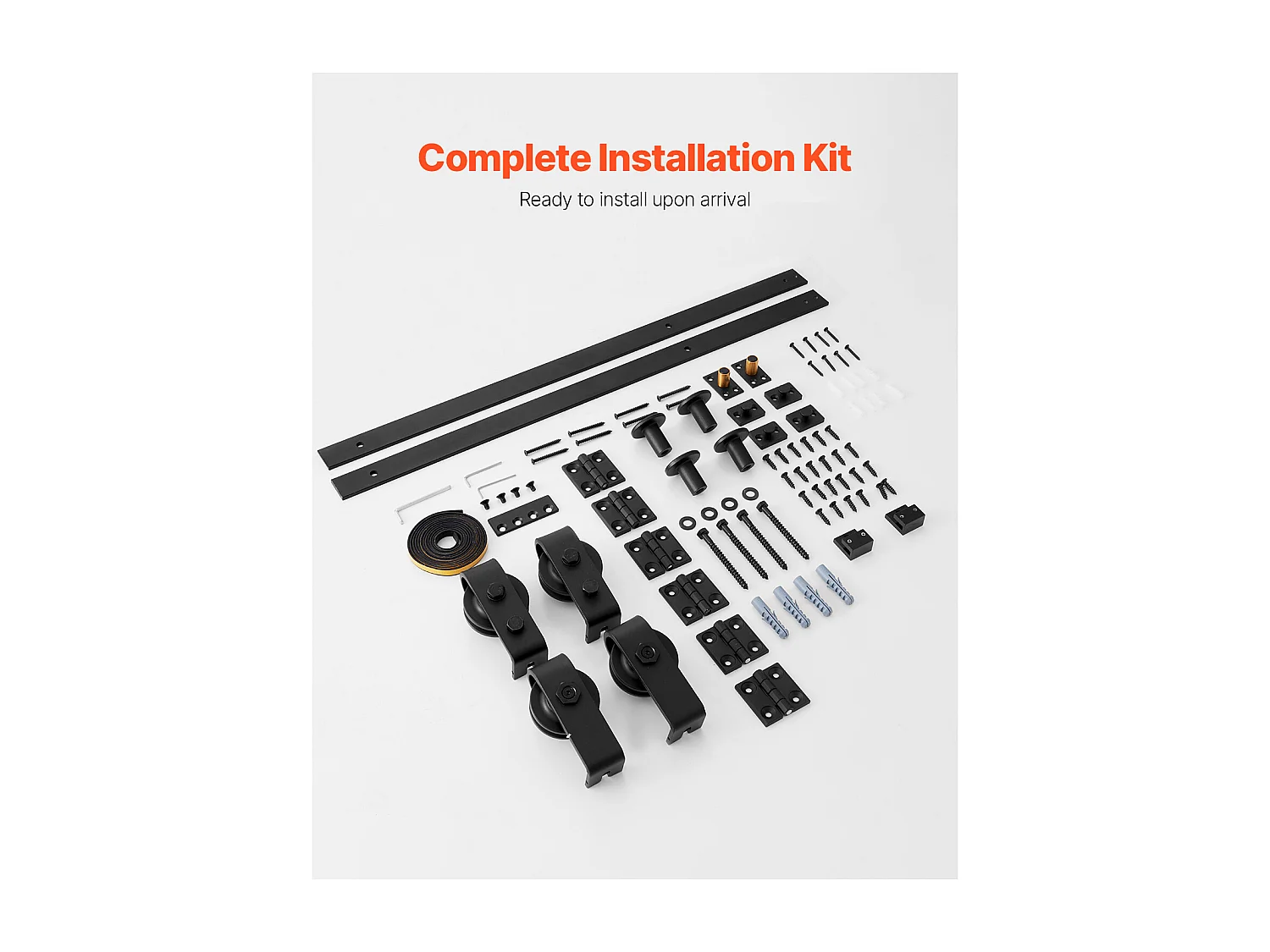 Kit Quincaillerie de Porte Grange Coulissante Pliante SucceBuy 1524 mm Rail Simple