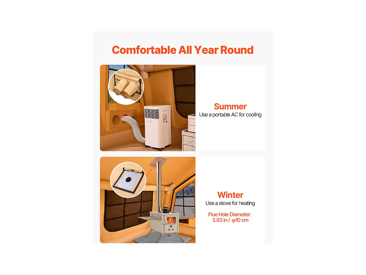 Tonnelle de Jardin / Tente de Camping Gonflable Glamping SucceBuy pour 8 à 12 Personnes avec Pompe