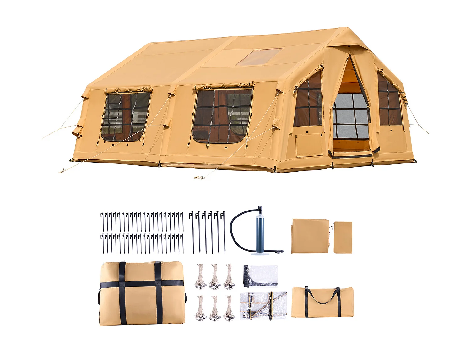 Tonnelle de Jardin / Tente de Camping Gonflable Glamping SucceBuy pour 8 à 12 Personnes avec Pompe