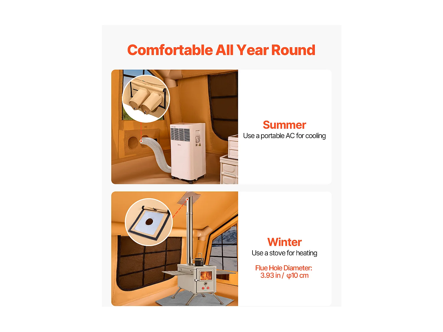 Tonnelle de Jardin / Tente de Camping Gonflable Glamping SucceBuy pour 8 à 12 Personnes avec Pompe