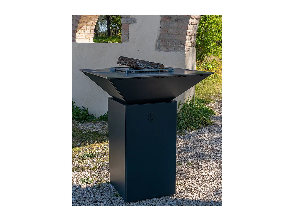 CEVENOL Brasero Plancha Barbecue Double Cuve Acier Thermolaqué - Noir - Sans rangement bois - Simple et élégant