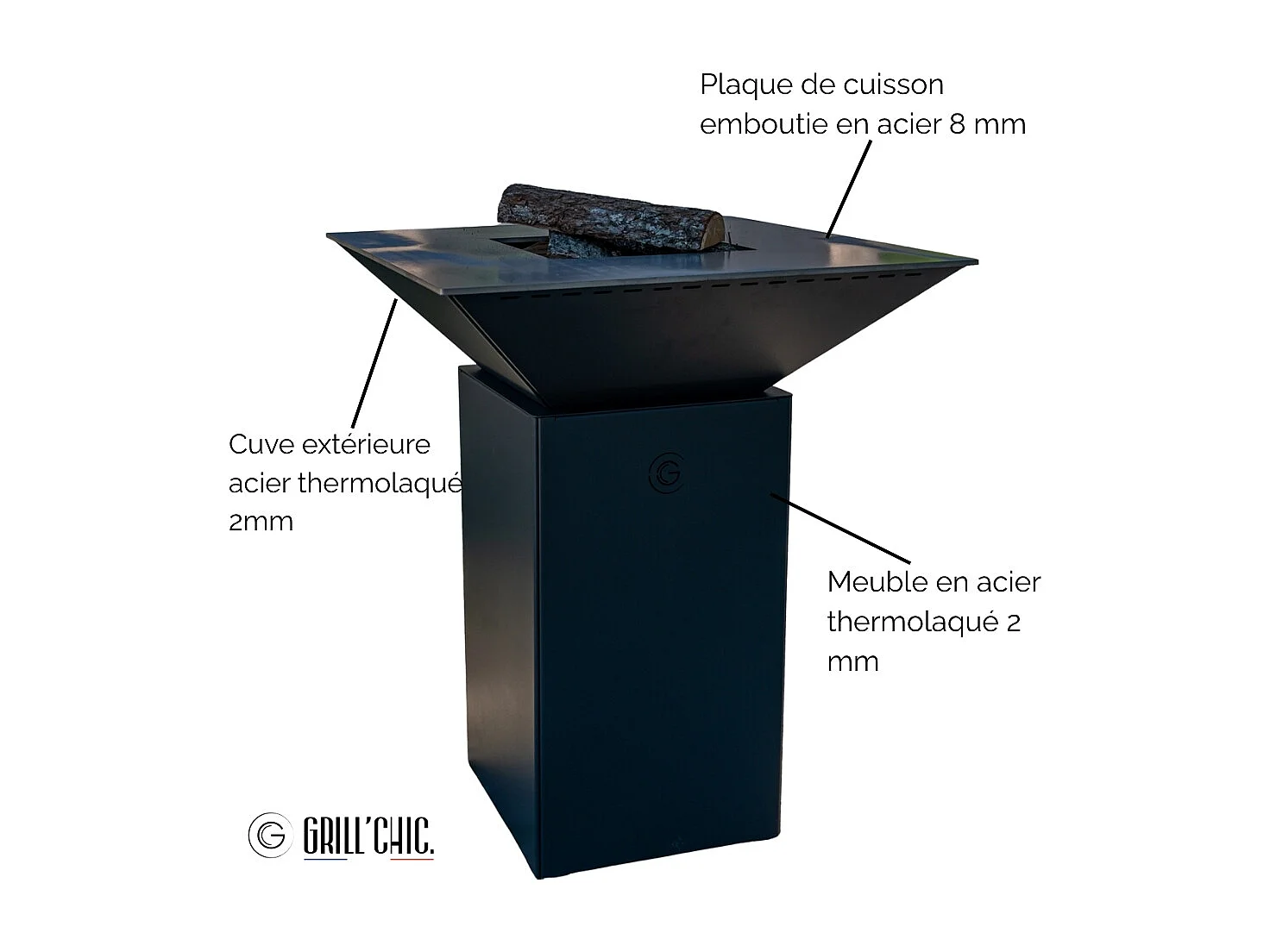 Braséro CEVENOL Double Cuve Acier Thermolaqué Noir - Simple et élégant