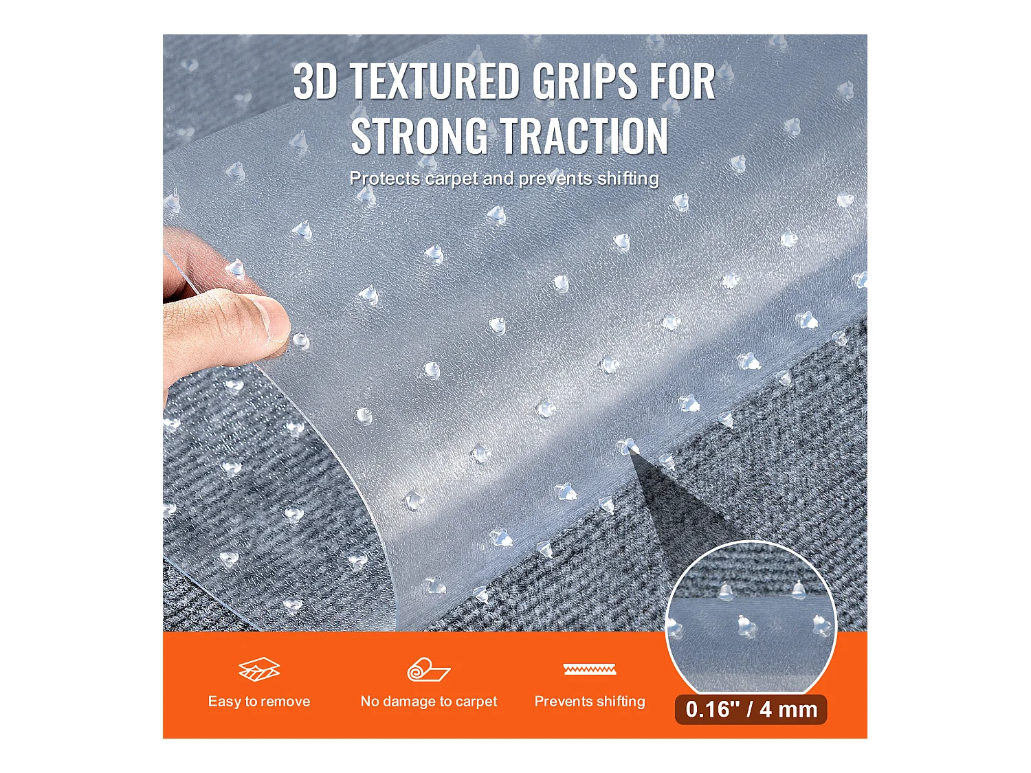 Film de Protection de Tapis, SucceBuy Tapis Protecteur pour Chat 38 cm × 1.10 m PVC Anti-griffes Anti-dérapant