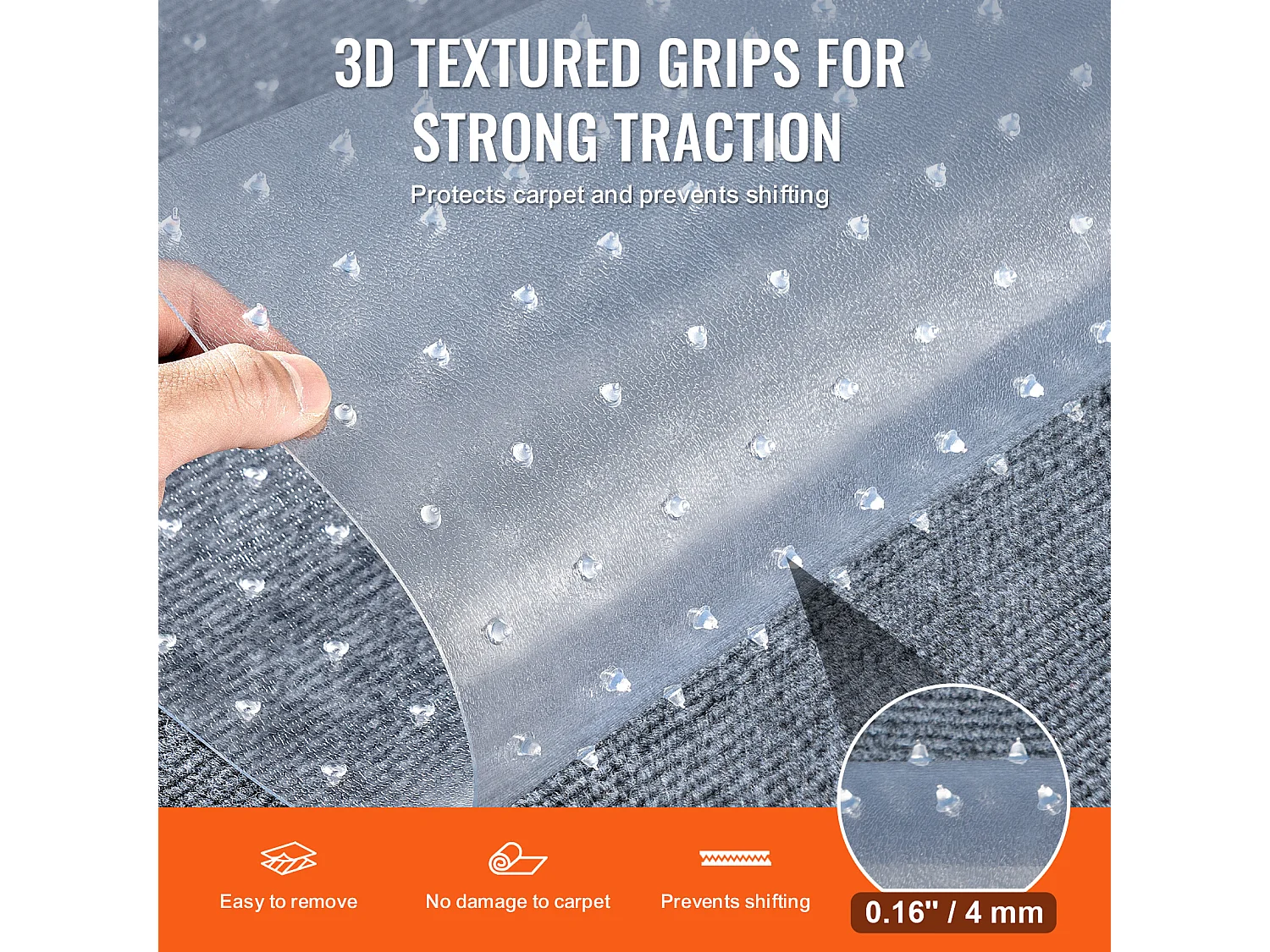 Film de Protection de Tapis, SucceBuy Tapis Protecteur pour Chat 38 cm × 1.10 m PVC Anti-griffes Anti-dérapant