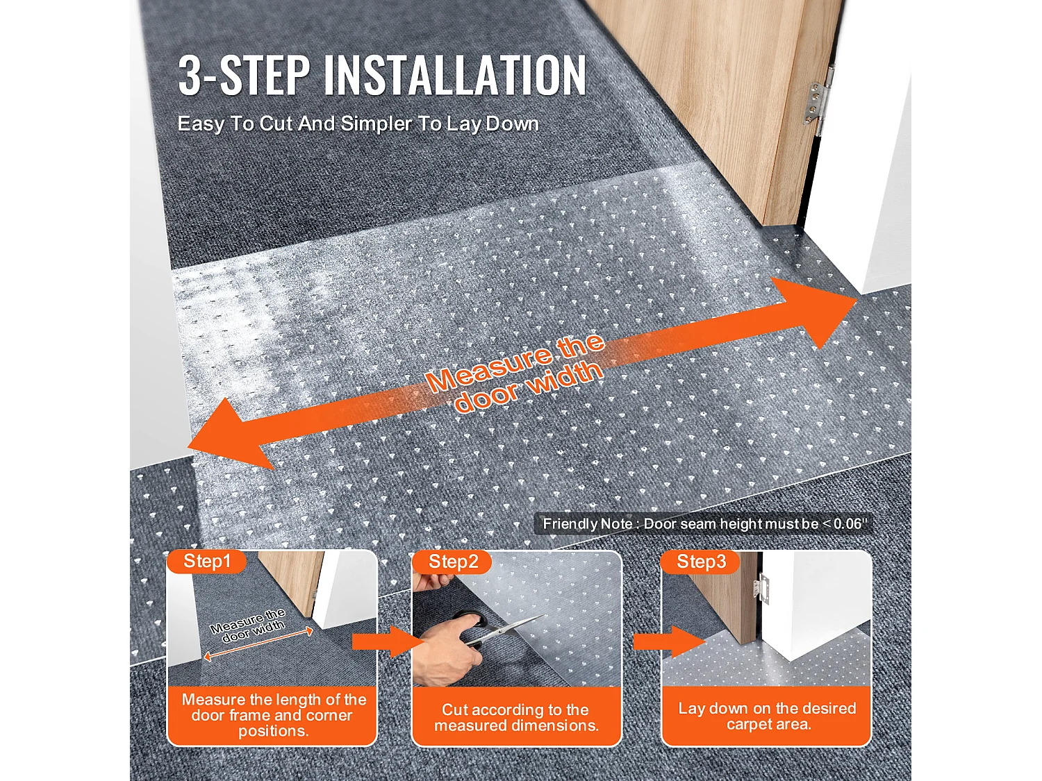 Film de Protection de Tapis, SucceBuy Tapis Protecteur pour Chat 38 cm × 1.10 m PVC Anti-griffes Anti-dérapant