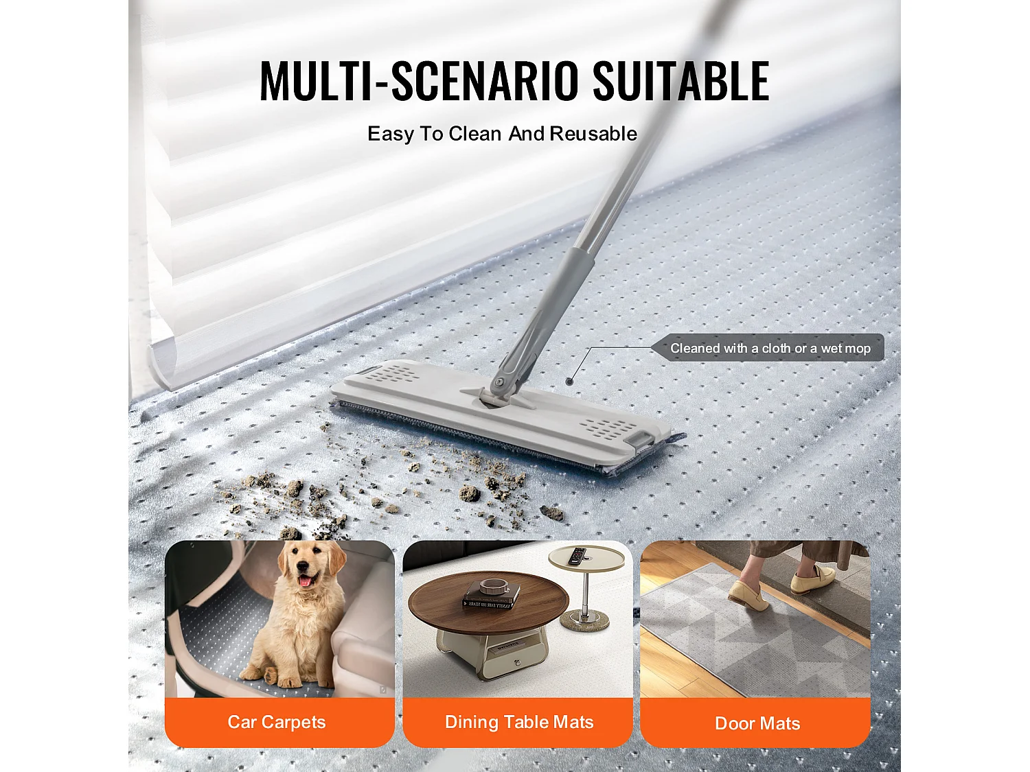 Film de Protection de Tapis, SucceBuy Tapis Protecteur pour Chat 38 cm × 1.10 m PVC Anti-griffes Anti-dérapant