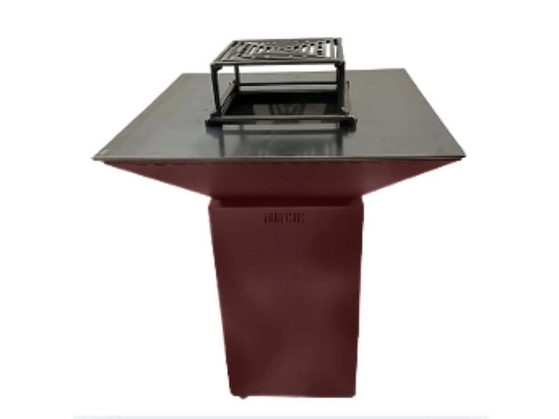 CEVENOL Brasero Plancha Barbecue Double Cuve Acier Thermolaqué - Sans rangement bois - Imitation Corten  - Compact et rustique pour un feu convivial