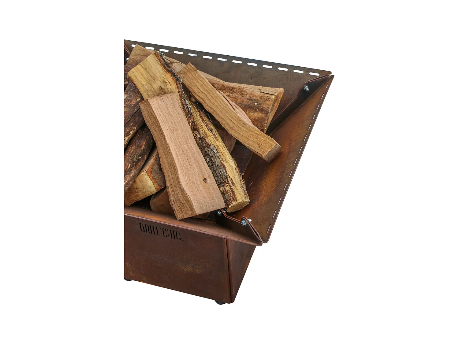MINI CEVENOL Simple Cuve Corten - Bol à feu S carré sans rangement bois - Compact et pratique pour un usage optimisé en extérieur