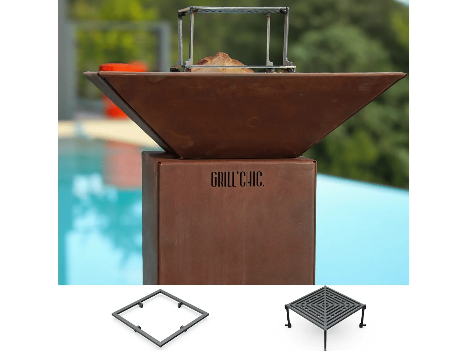 Pack Decouverte Brasero Auvergnat Corten Normal Carre 62 Simple Cuve