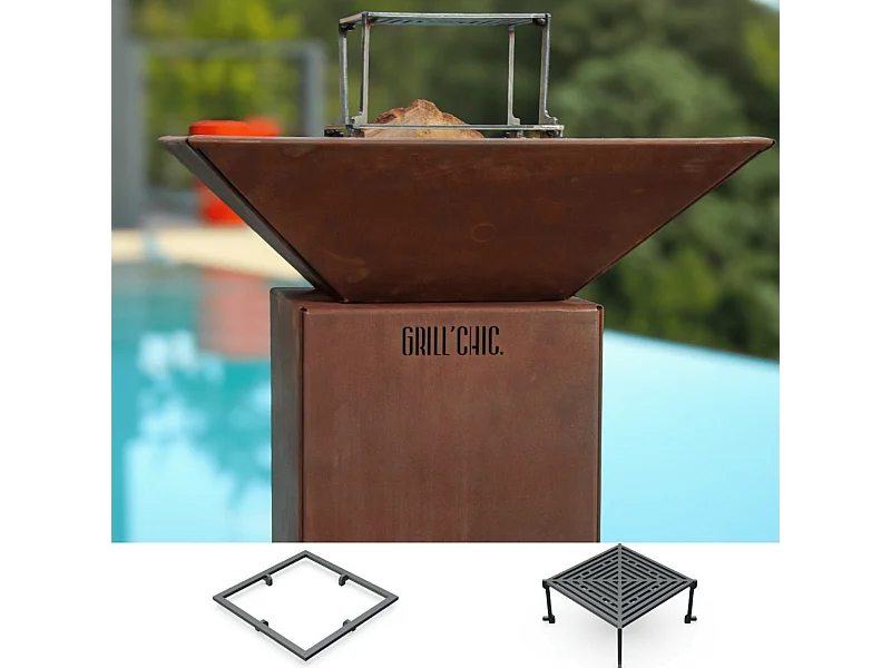 Pack Decouverte Brasero Auvergnat Corten Normal Carre 62 Simple Cuve