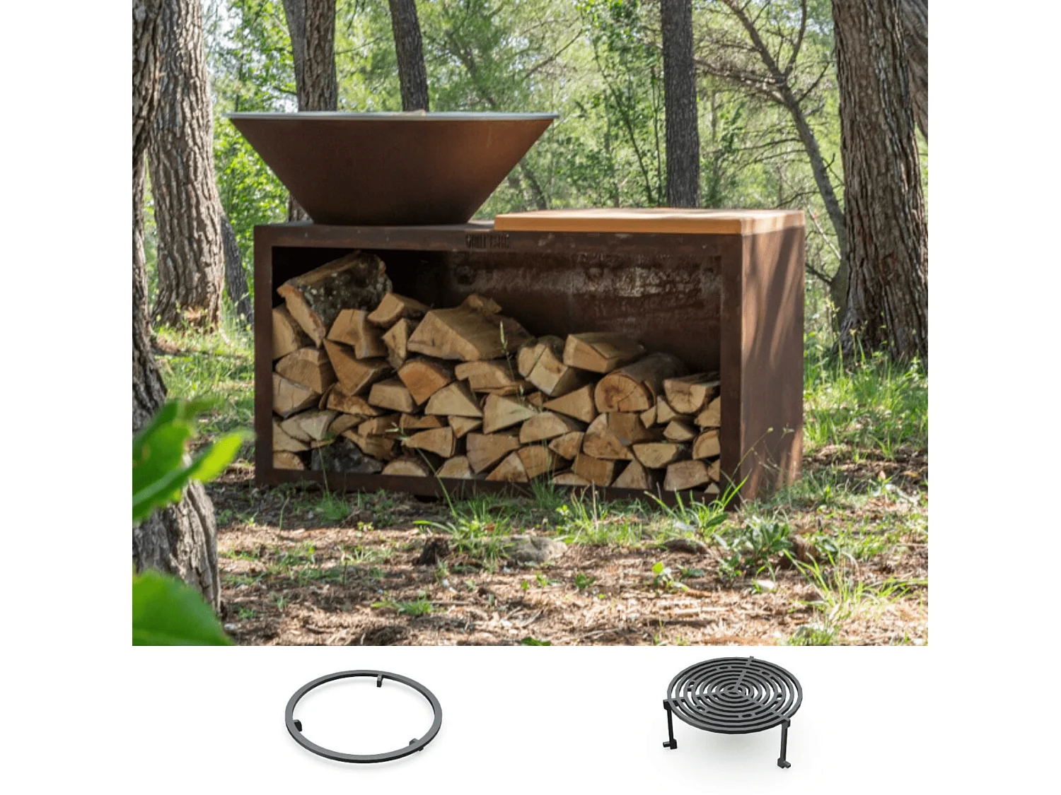 Pack Decouverte Brasero Traditionnel Corten 83 Simple Cuve