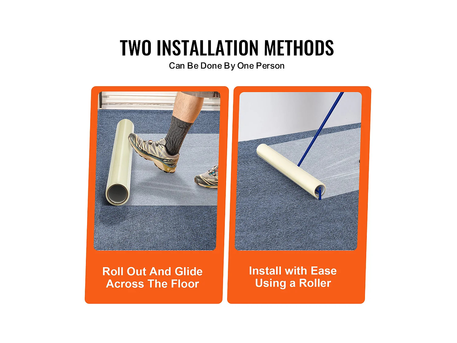 Film de Protection de Tapis, SucceBuy 61 cm × 60.96 m Film de Protection de Tapis Auto-adhésif, PE Mat Shield