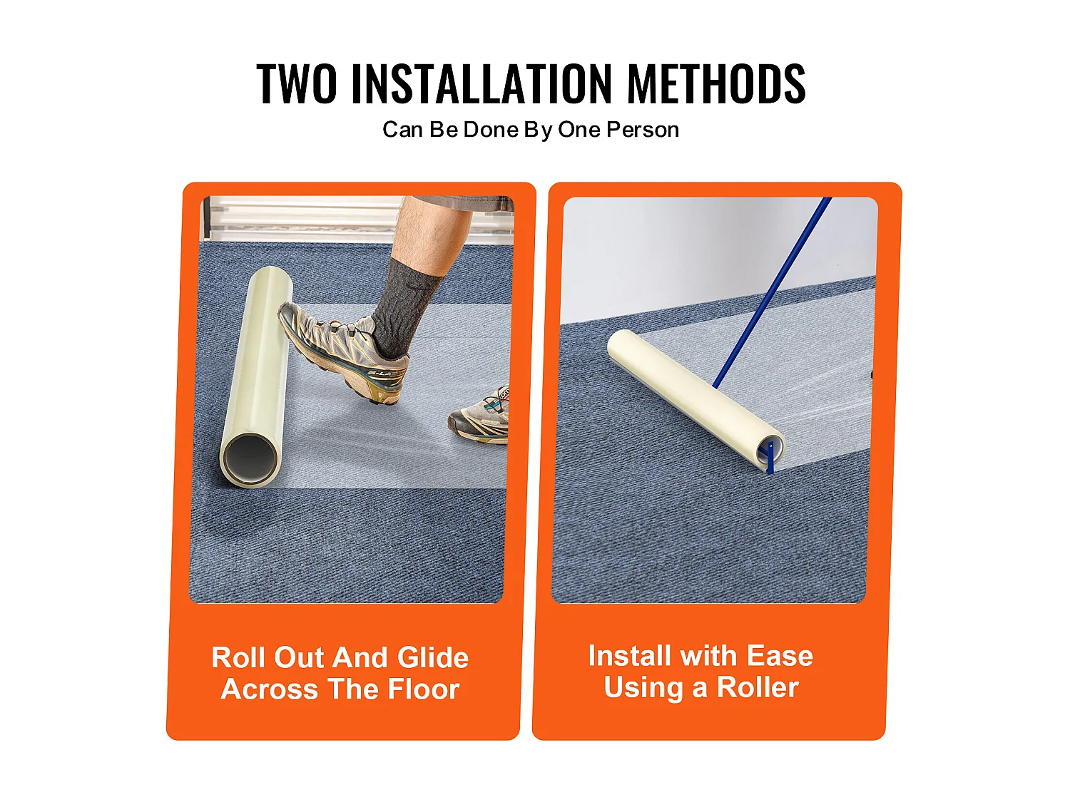 Film de Protection de Tapis, SucceBuy 61 cm × 60.96 m Film de Protection de Tapis Auto-adhésif, PE Mat Shield