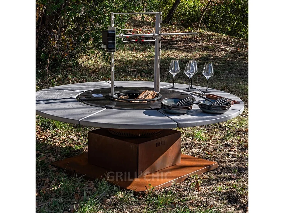 FESTIF POOL Double Cuve Corten - Brasero 103 cm - Design moderne pour un chauffage efficace en extérieur