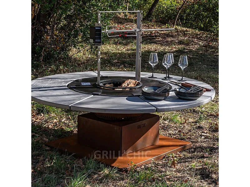 FESTIF POOL Double Cuve Corten - Brasero 103 cm - Design moderne pour un chauffage efficace en extérieur