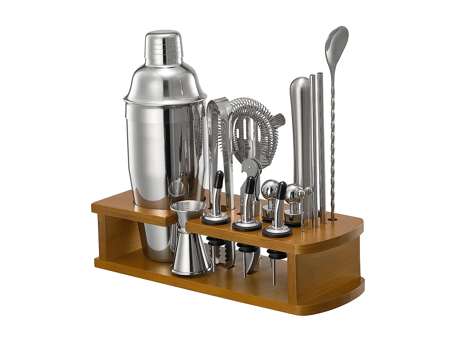 Cocktail SucceBuy Set Barman Kit Shaker da Cocktail in Acciaio Inox 18 Pezzi Argento