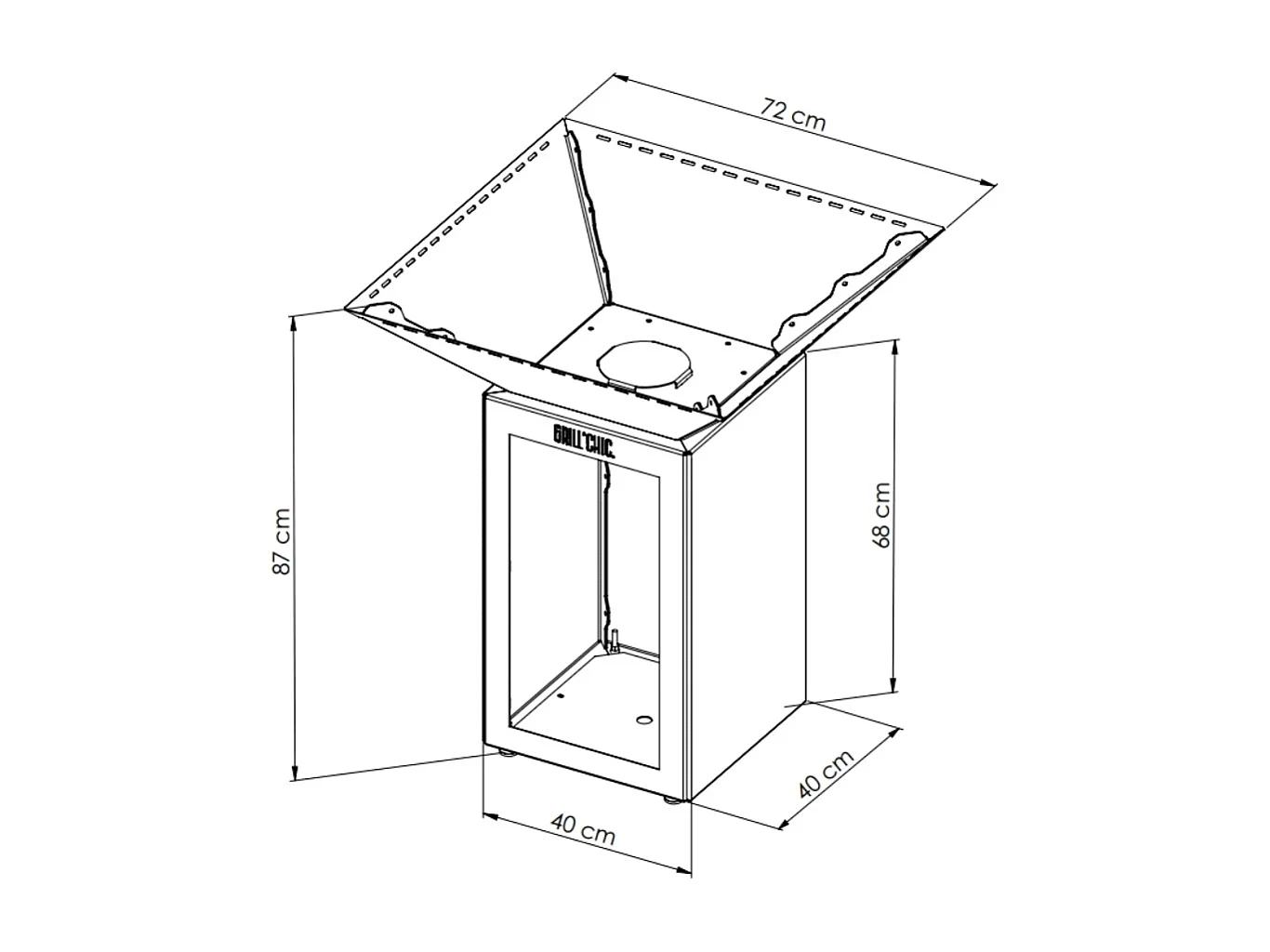 Bol A Feu Cevenol Corten Bois Carre 74 Simple Cuve