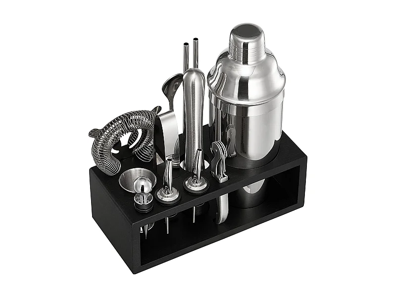 Cocktail SucceBuy Barkeeper-Set Cocktail-Shaker-Set aus Edelstahl 13-teilig Silber
