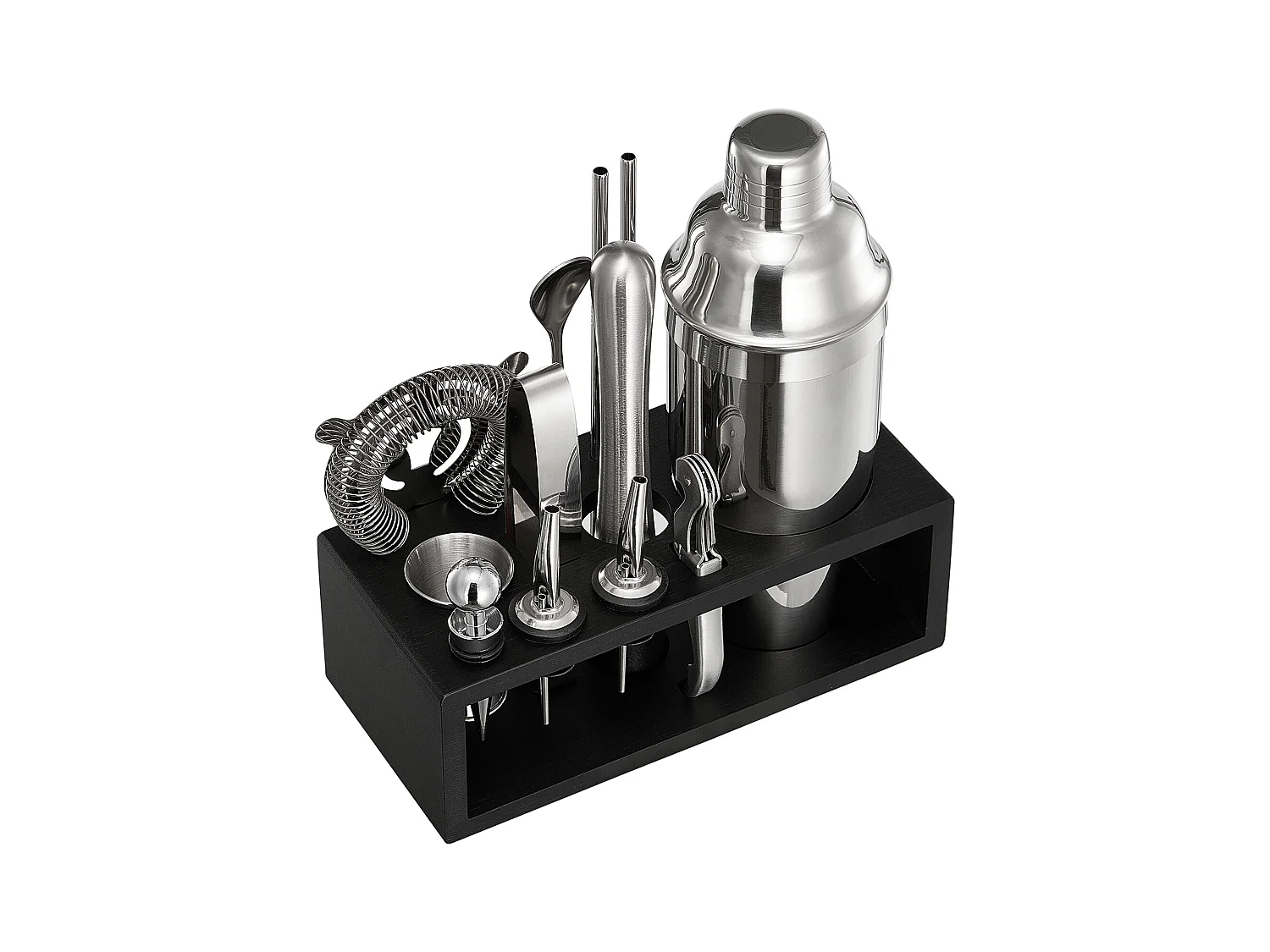 Cocktail SucceBuy Set Barman Kit Shaker da Cocktail in Acciaio Inox 13 Pezzi Argento