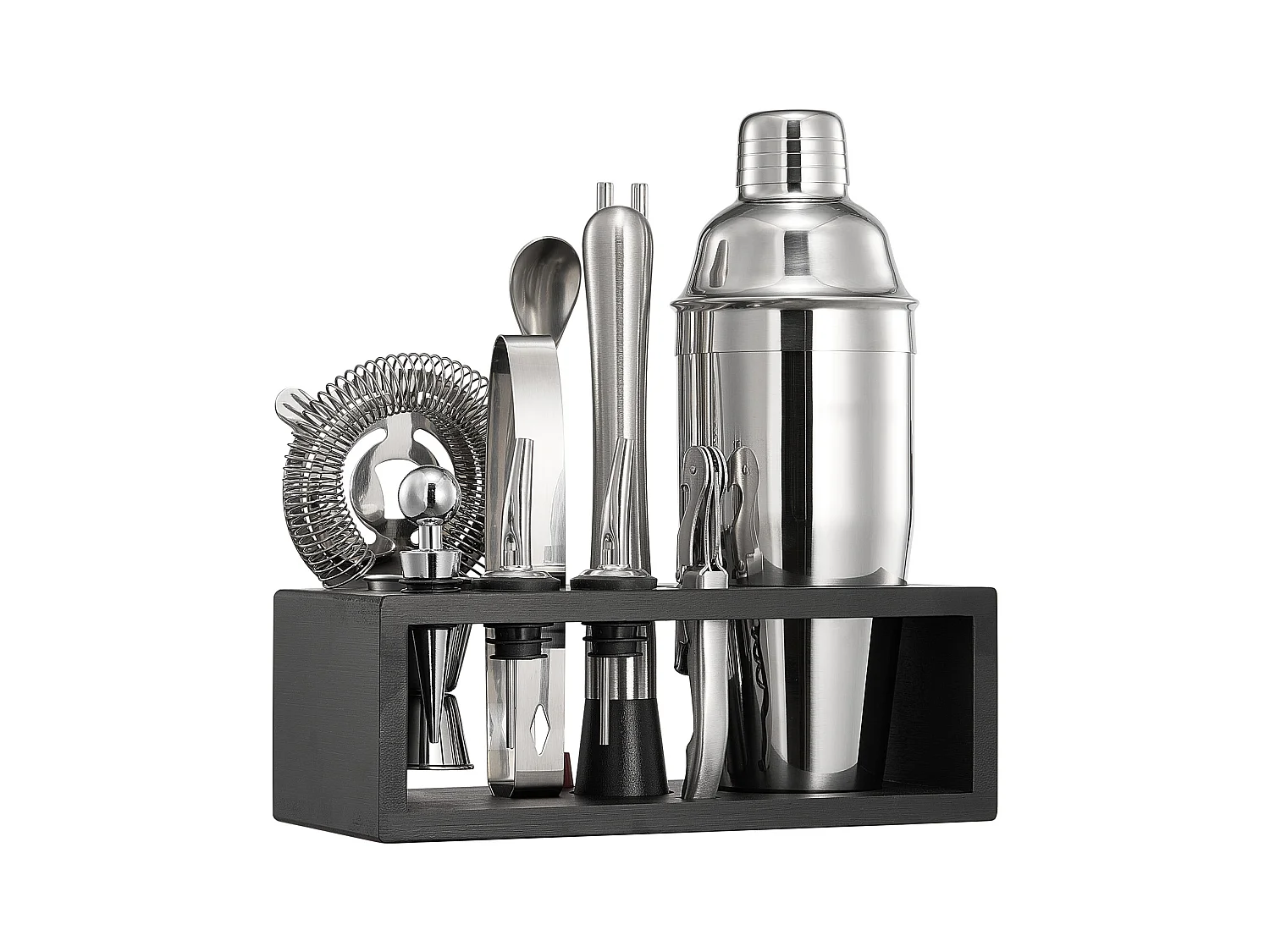 Cocktail SucceBuy Set Barman Kit Shaker da Cocktail in Acciaio Inox 13 Pezzi Argento