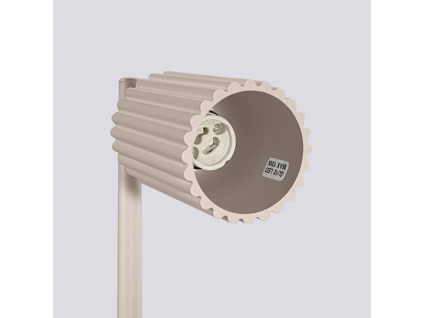 Lampe De Bureau Karbon Minimaliste En Aluminium - 1 Sources Lumineuses - L.14,5 X H.43 Cm - Taupe