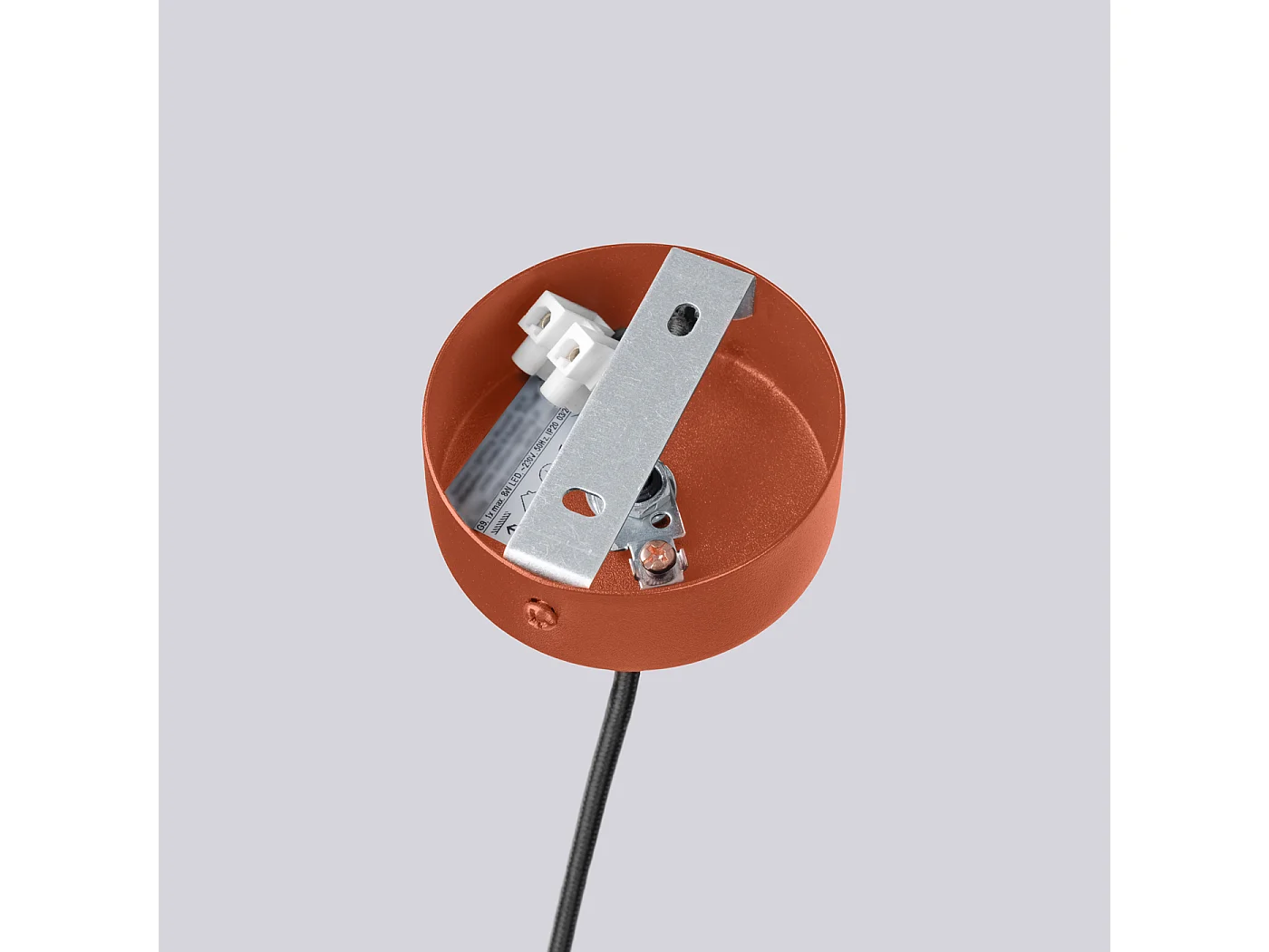 Lustre Halo Moderne En Aluminium - 6 Sources Lumineuses - L.64 X H.230 Cm - Ocre Rouge