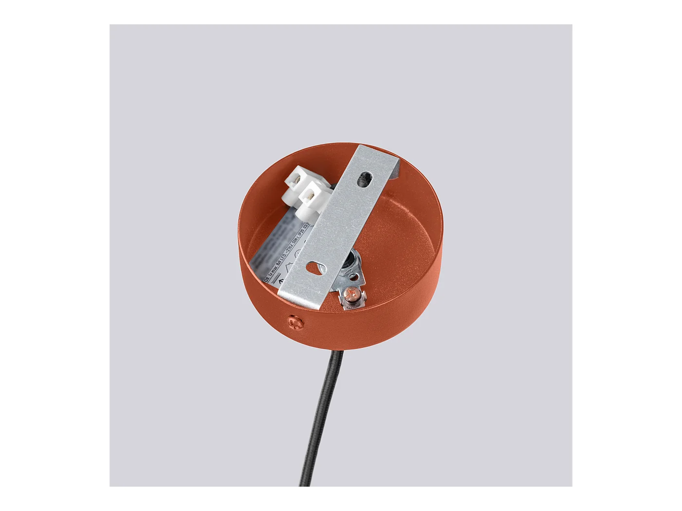 Lustre Halo Moderne En Aluminium - 6 Sources Lumineuses - L.64 X H.230 Cm - Ocre Rouge