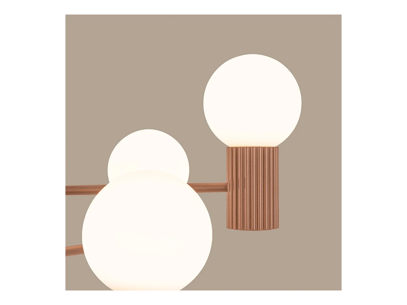 Lustre Halo Moderne En Aluminium - 6 Sources Lumineuses - L.64 X H.230 Cm - Moka