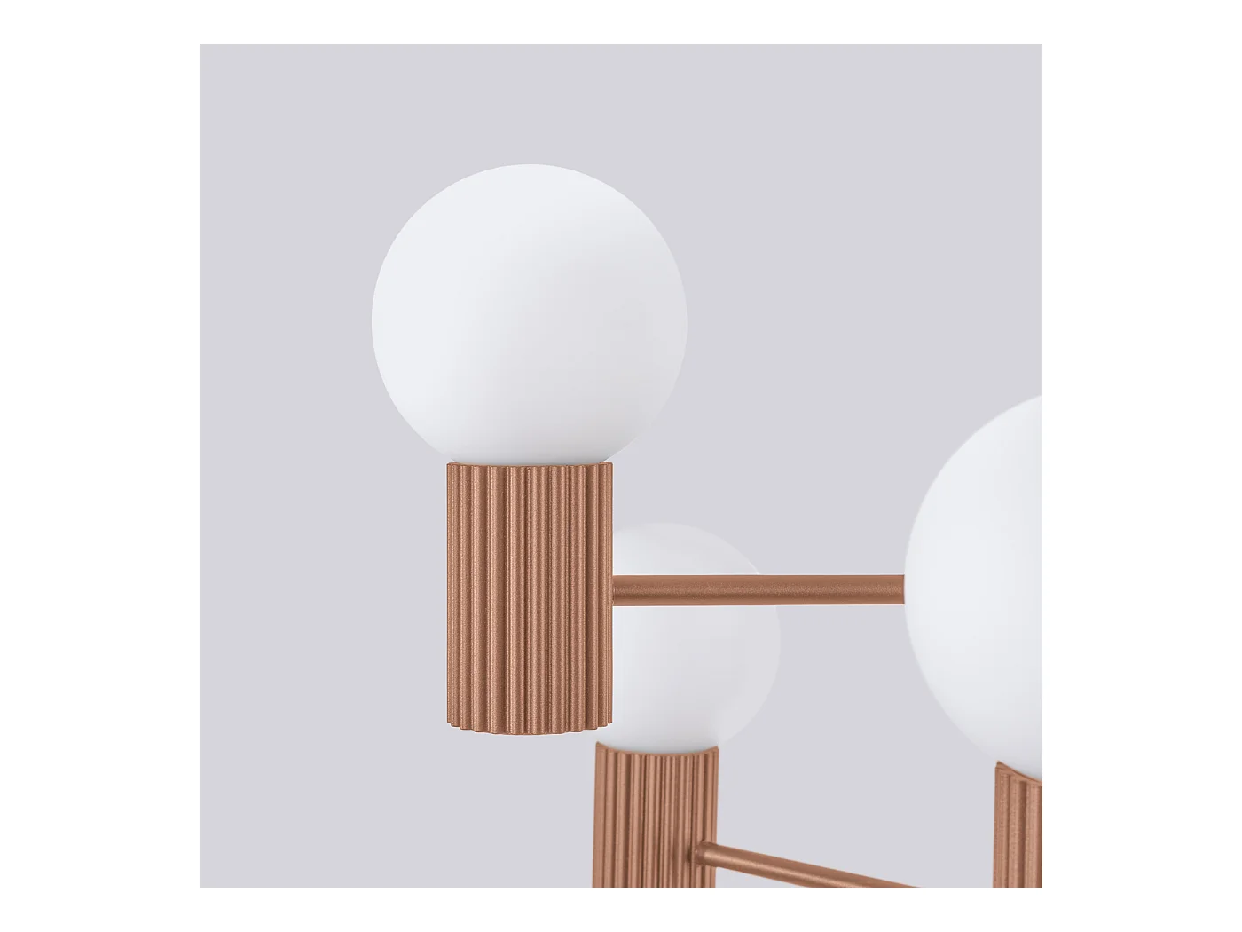 Lustre Halo Moderne En Aluminium - 6 Sources Lumineuses - L.64 X H.230 Cm - Moka