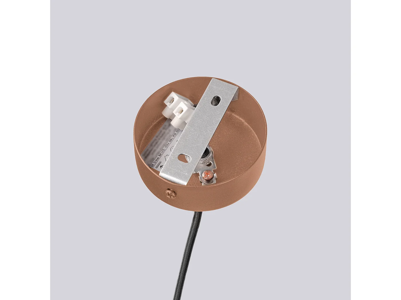 Lustre Halo Moderne En Aluminium - 6 Sources Lumineuses - L.64 X H.230 Cm - Moka