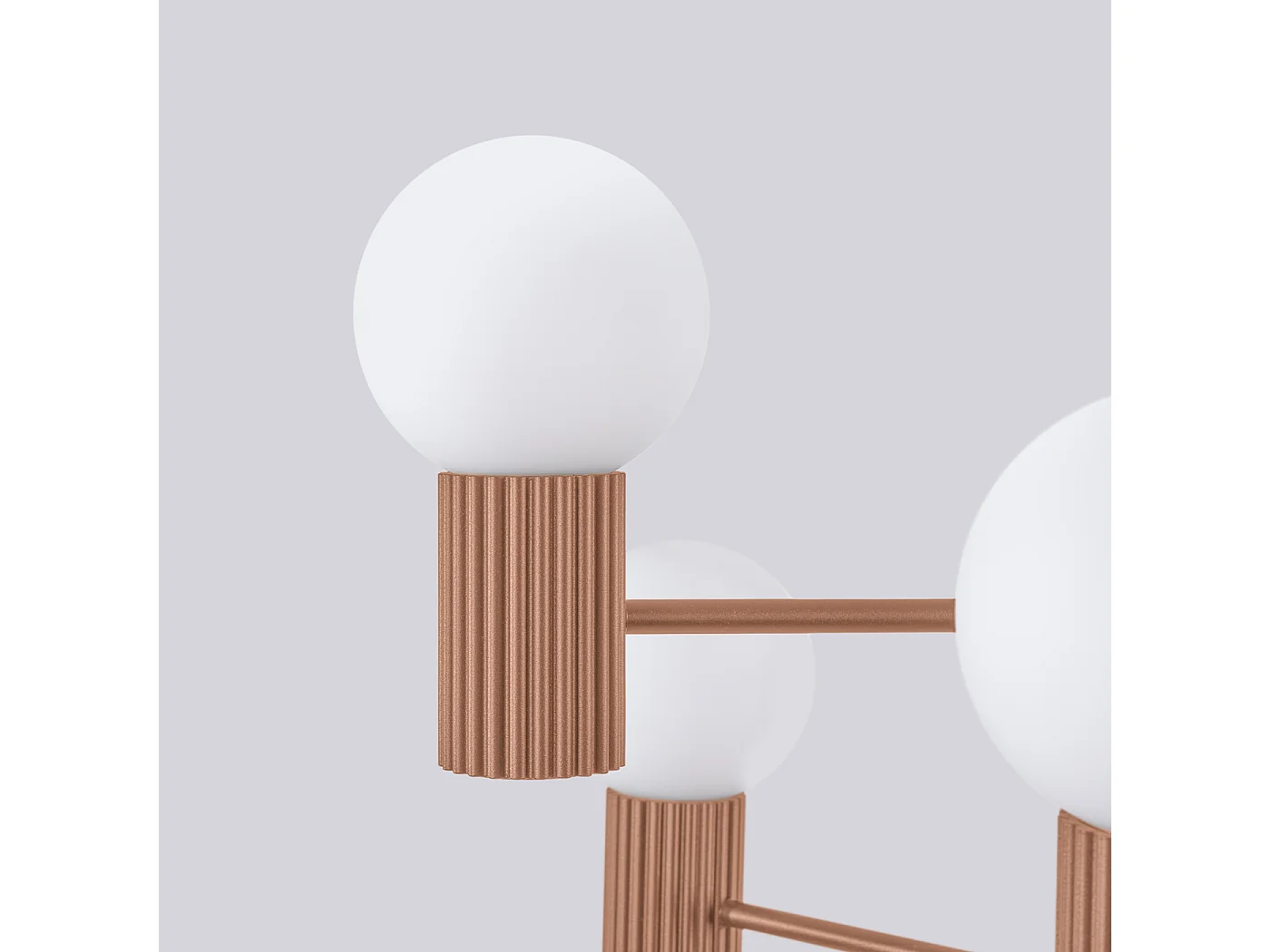 Lustre Halo Moderne En Aluminium - 6 Sources Lumineuses - L.64 X H.230 Cm - Moka