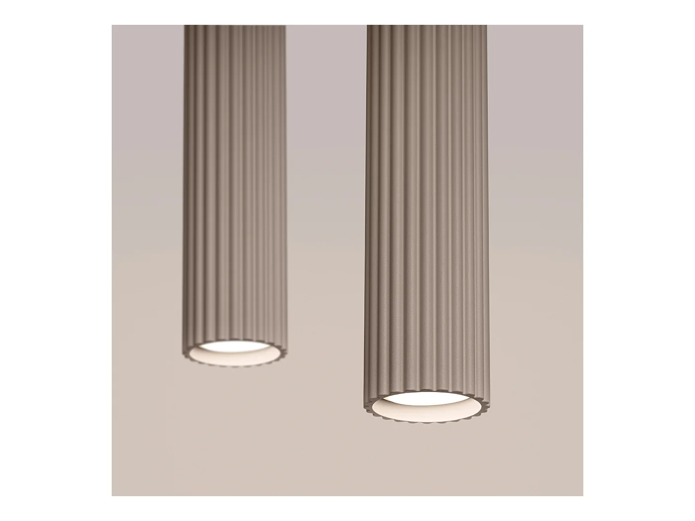 Lampada A Sospensione Karbon Minimalist Di Alluminio - 2 Sorgenti Luminose - L.30 X A.90 Cm - Talpa