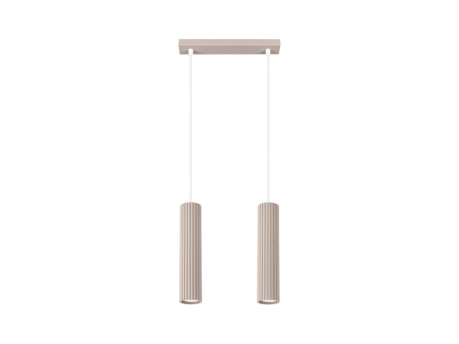 Lámpara Colgante Karbon Minimalista De Aluminio - 2 Fuentes Luminosas - L.30 X A.90 Cm - Gris Pardo