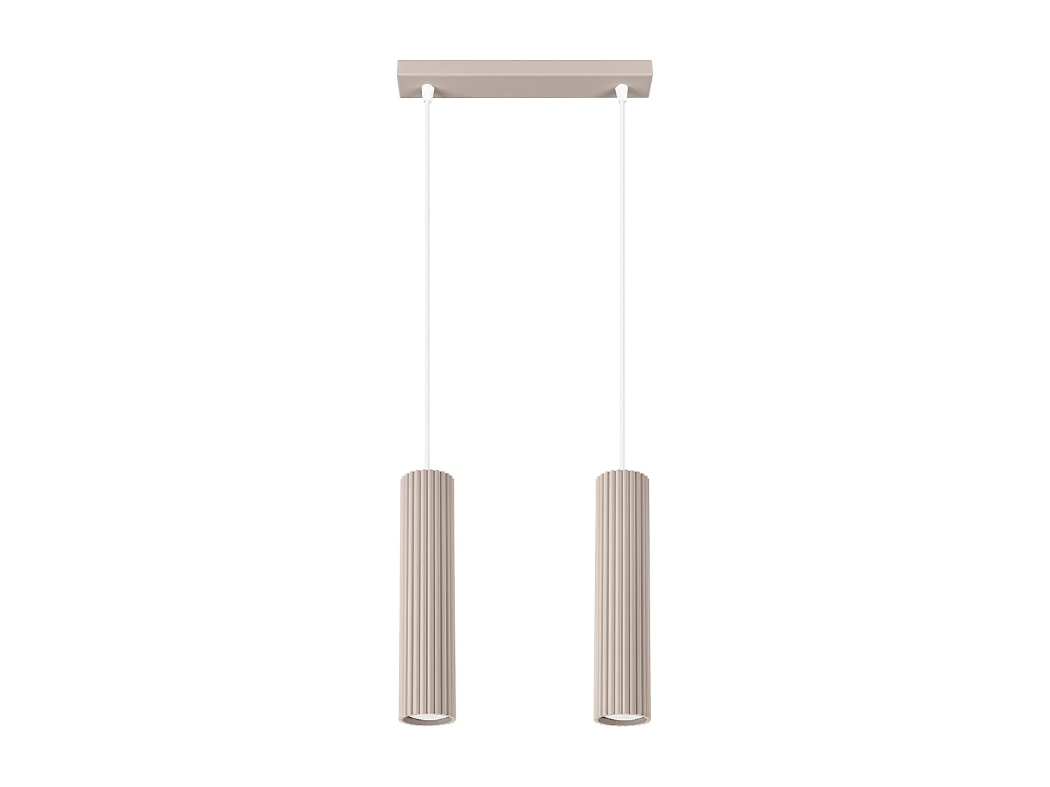 Lampa Wisząca Minimalistyczny Karbon, Aluminium - 2 Źródło - L.30 X H.90 Cm - Taupe