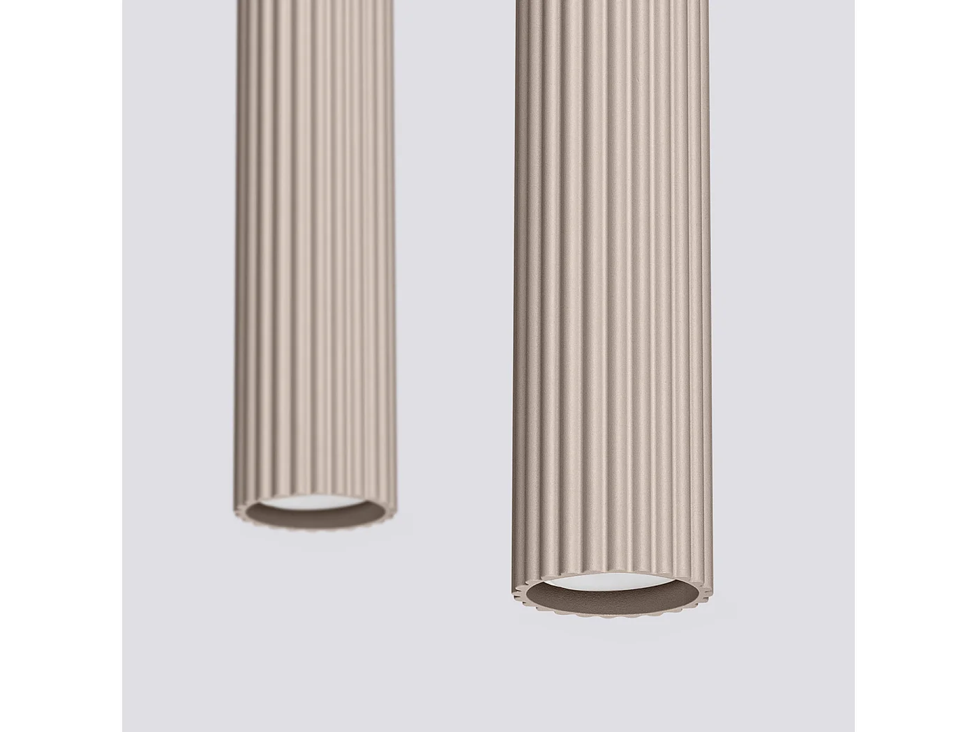 Lampa Wisząca Minimalistyczny Karbon, Aluminium - 2 Źródło - L.30 X H.90 Cm - Taupe