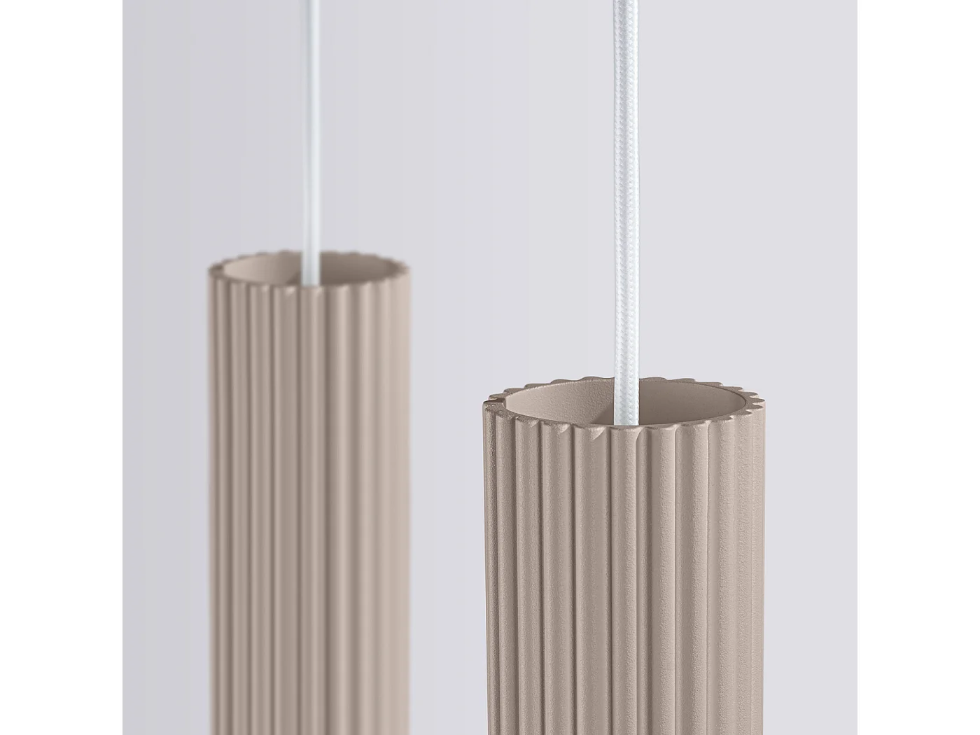 Lampa Wisząca Minimalistyczny Karbon, Aluminium - 2 Źródło - L.30 X H.90 Cm - Taupe