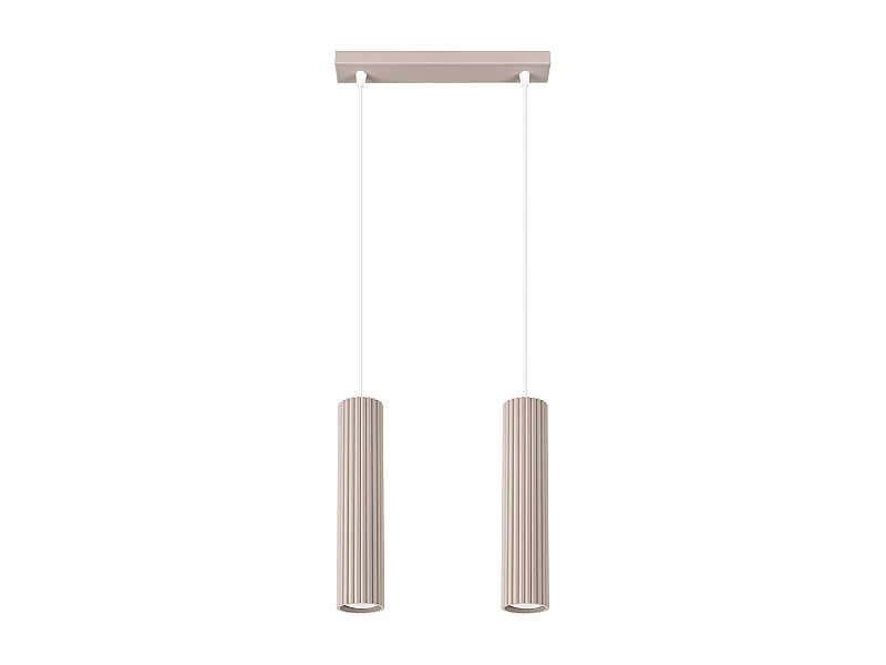 Hanglamp Karbon Minimalist Van  - 2 Lichtbronnen - L.30 X H.90 Cm - Taupe