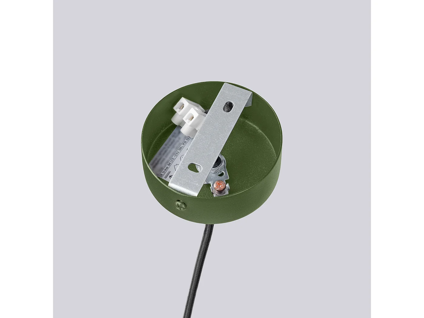 Lustre Halo Moderne En Aluminium - 6 Sources Lumineuses - L.64 X H.230 Cm - Vert Olive