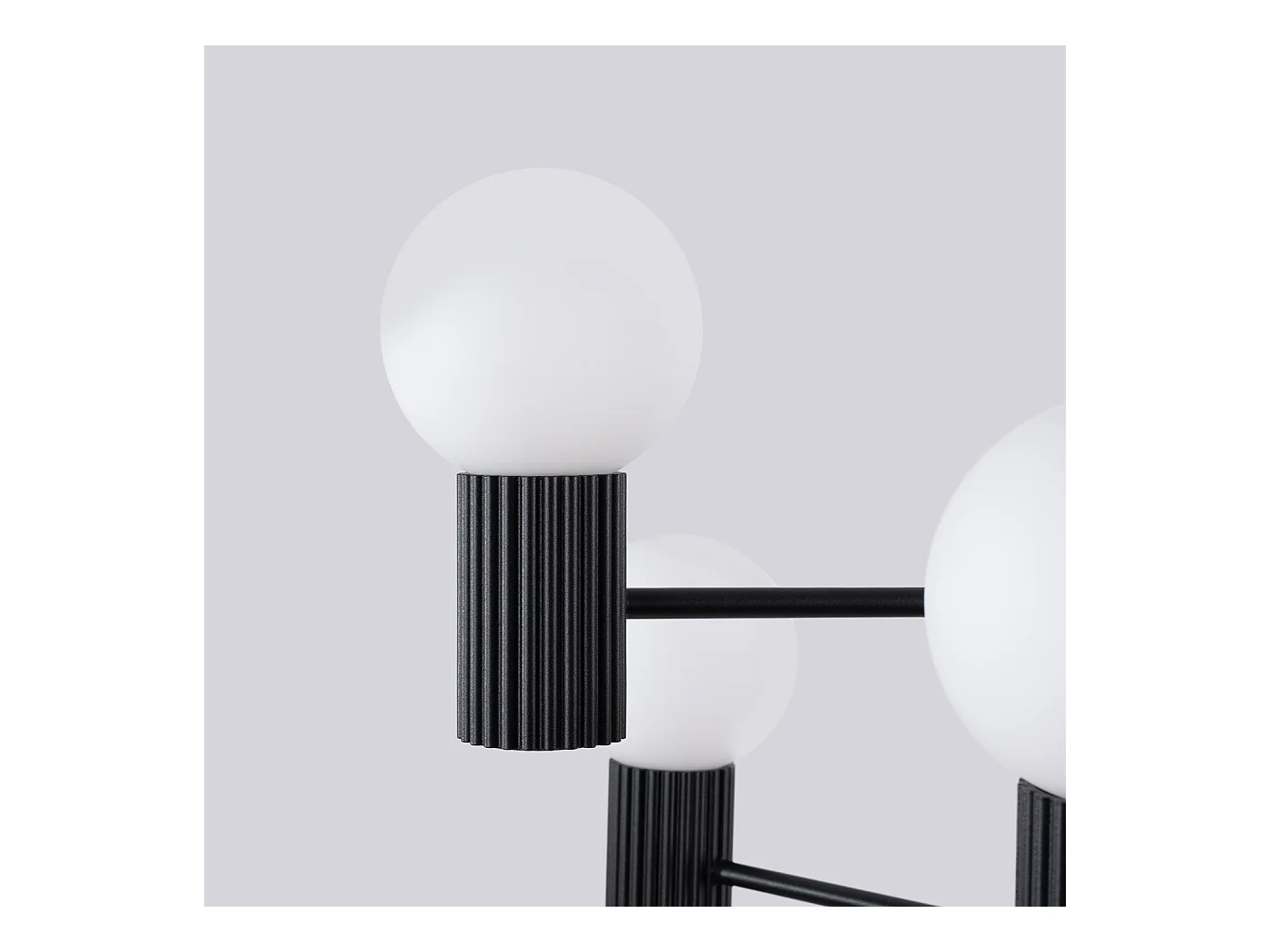 Lustre Halo Moderne En Aluminium - 6 Sources Lumineuses - L.64 X H.230 Cm - Noir