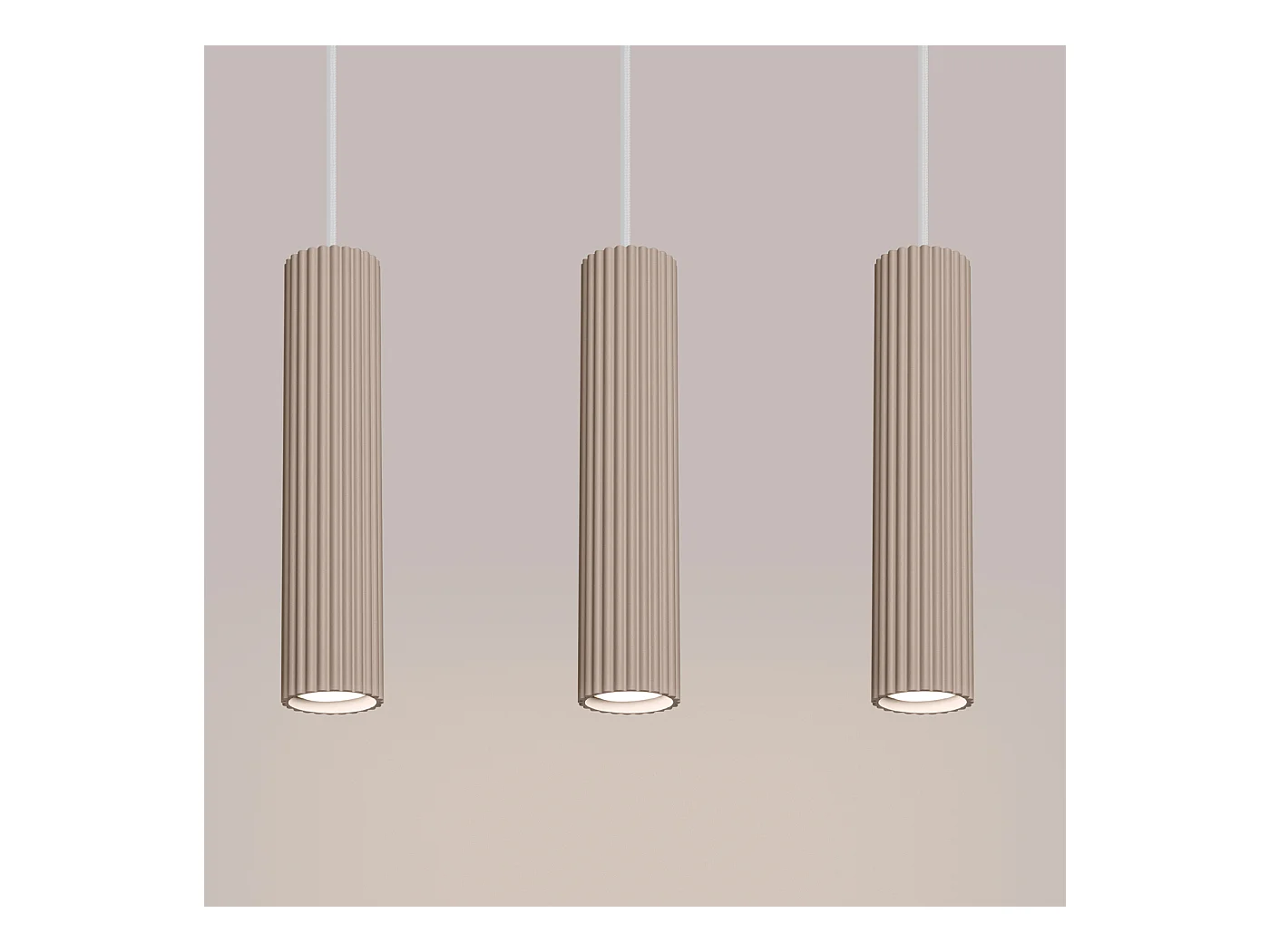 Candeeiro Suspenso Karbon Minimalista, Alumínio - 3 Lichtbronnen - L.45 X H.98 Cm - Cinza-Claro