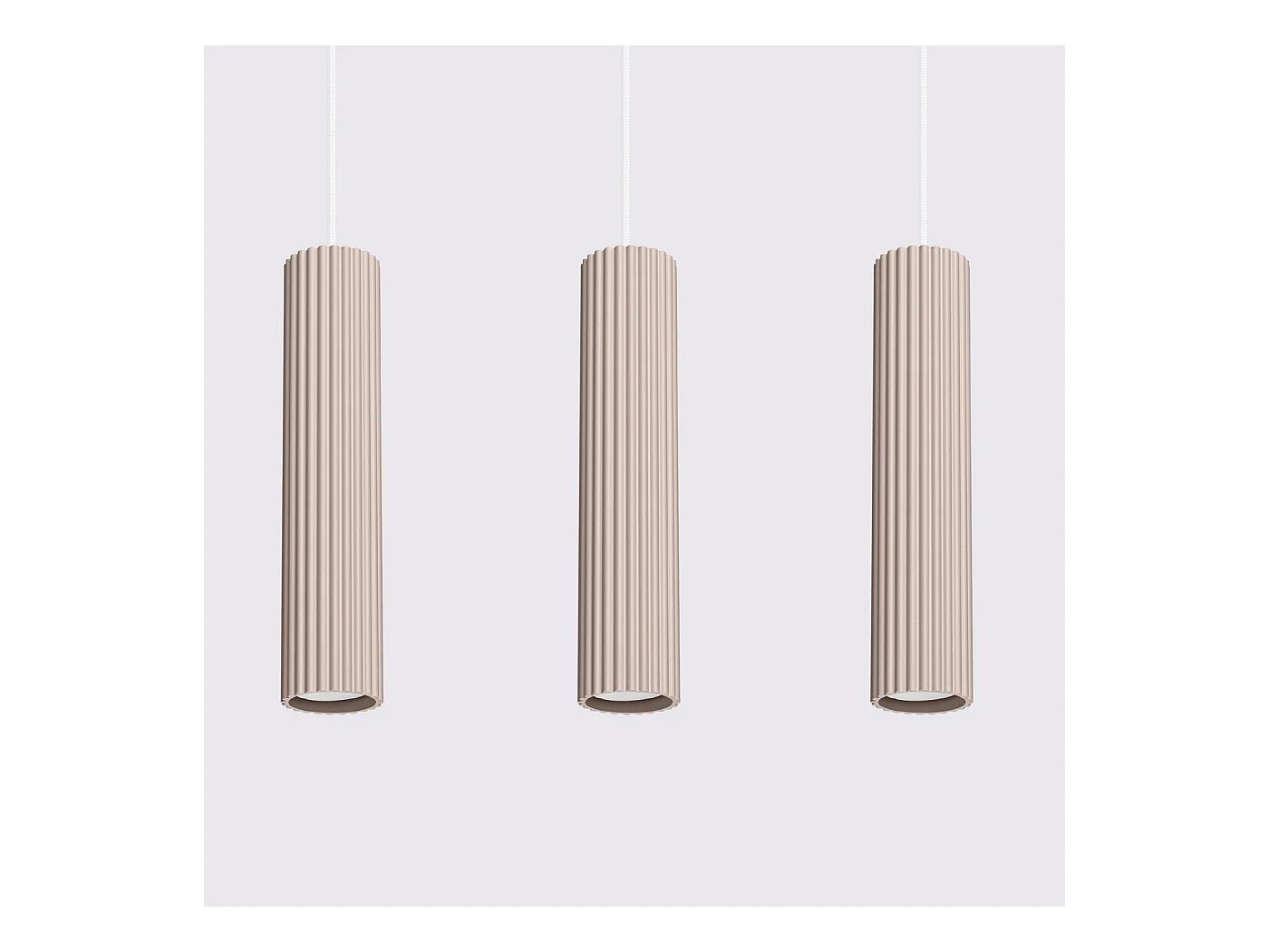 Candeeiro Suspenso Karbon Minimalista, Alumínio - 3 Lichtbronnen - L.45 X H.98 Cm - Cinza-Claro