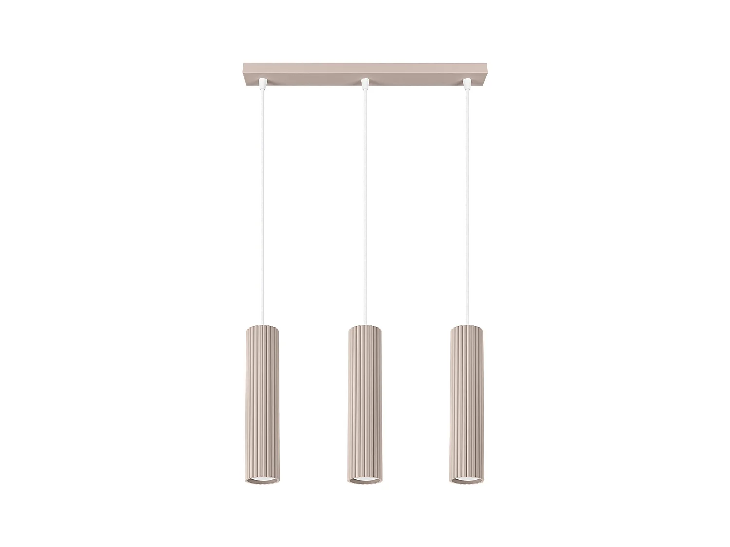Lámpara Colgante Karbon Minimalista De Aluminio - 3 Fuentes Luminosas - L.45 X A.98 Cm - Gris Pardo