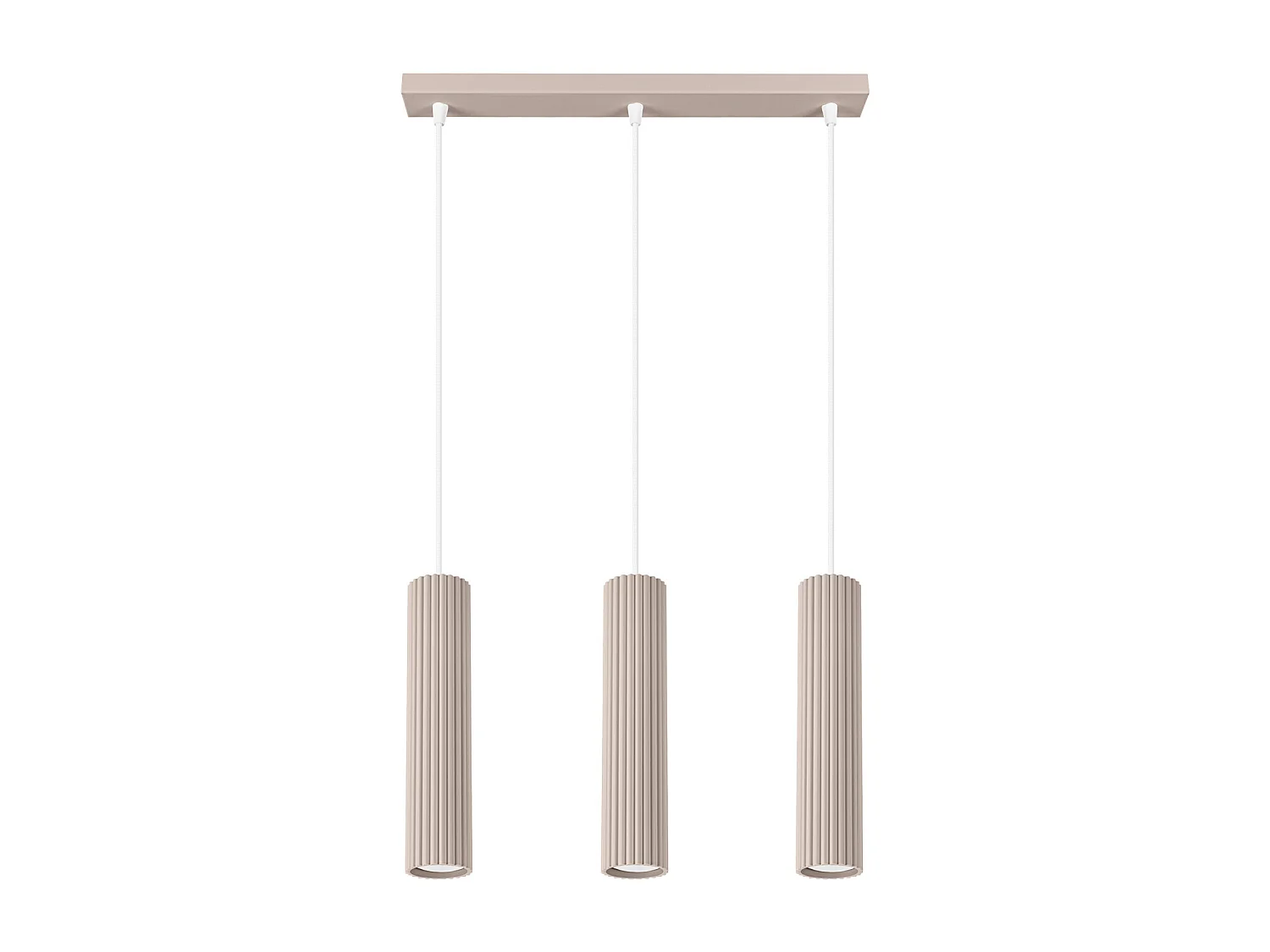 Lampe Suspendue Karbon Minimaliste En Aluminium - 3 Sources Lumineuses - L.45 X H.98 Cm - Taupe