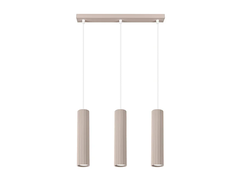 Hanglamp Karbon Minimalist Van  - 3 Lichtbronnen - L.45 X H.98 Cm - Taupe