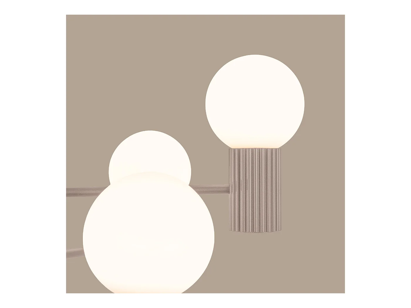 Lustre Halo Moderne En Aluminium - 6 Sources Lumineuses - L.64 X H.230 Cm - Taupe