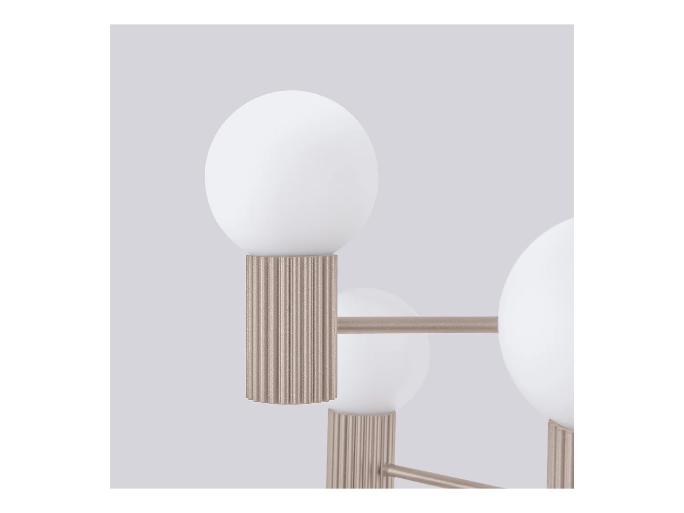 Lustre Halo Moderne En Aluminium - 6 Sources Lumineuses - L.64 X H.230 Cm - Taupe