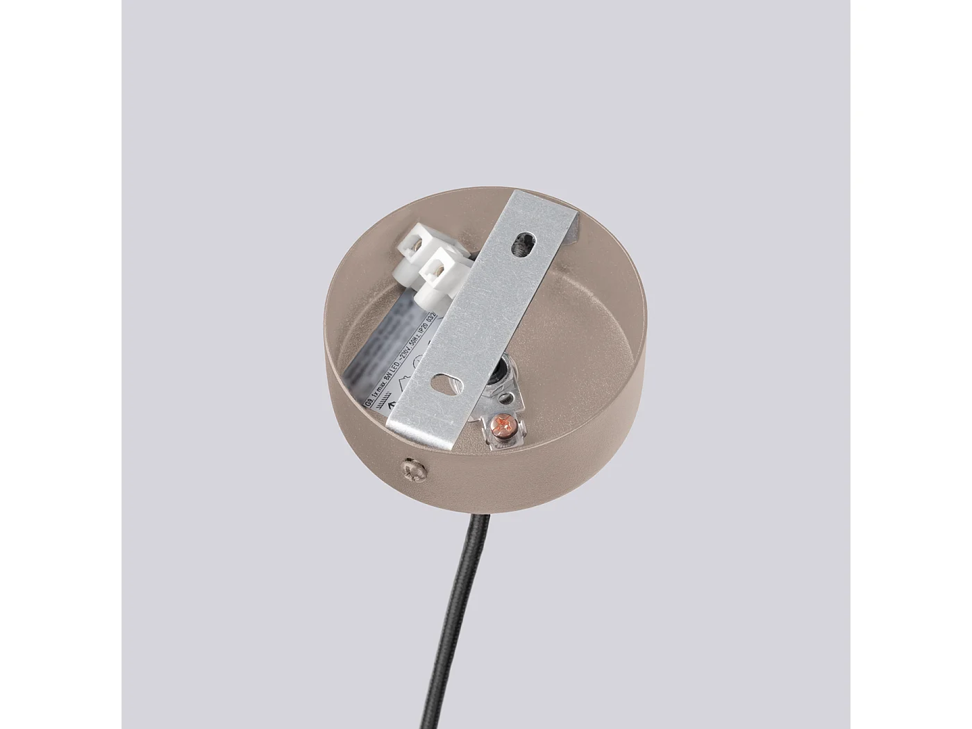 Lustre Halo Moderne En Aluminium - 6 Sources Lumineuses - L.64 X H.230 Cm - Taupe