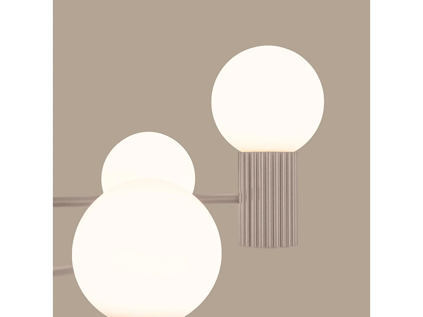 Lustre Halo Moderno, Alumínio - 6 Lichtbronnen - L.64 X H.230 Cm - Cinza-Claro