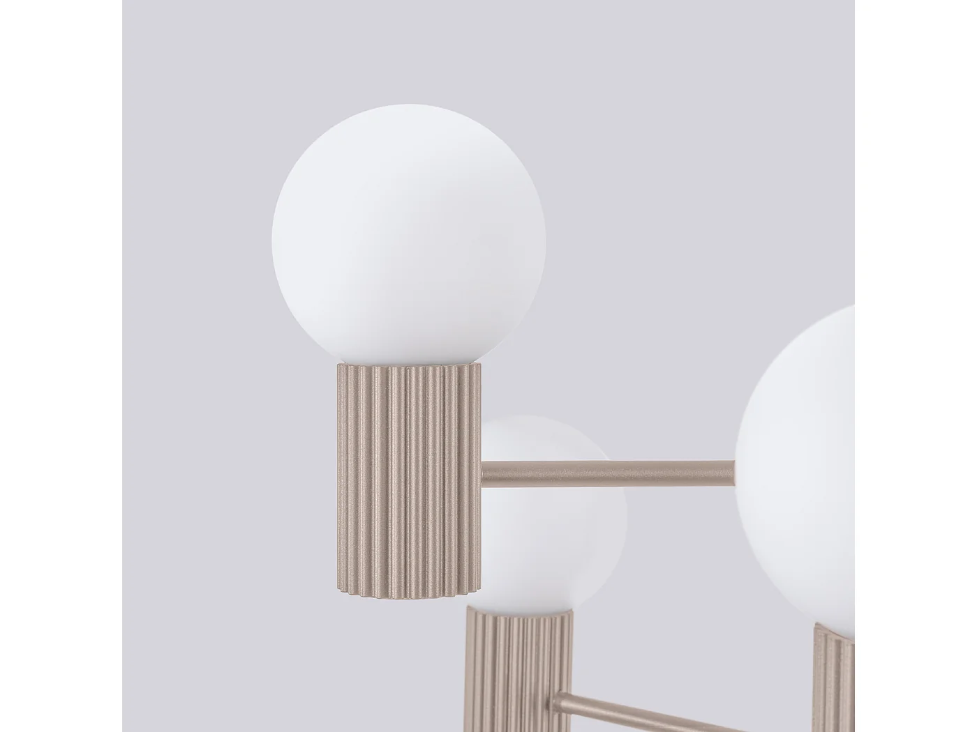 Lustre Halo Moderno, Alumínio - 6 Lichtbronnen - L.64 X H.230 Cm - Cinza-Claro